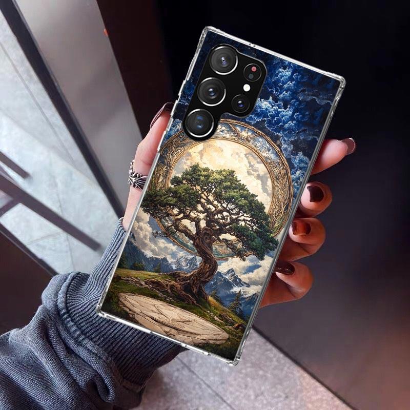 Tree of Life Space Phone Case For Samsung Galaxy S23 S24 S25 Edge S26 Ultra S22 + S21 Plus S20 FE Cover Silicone Print Shell Gal