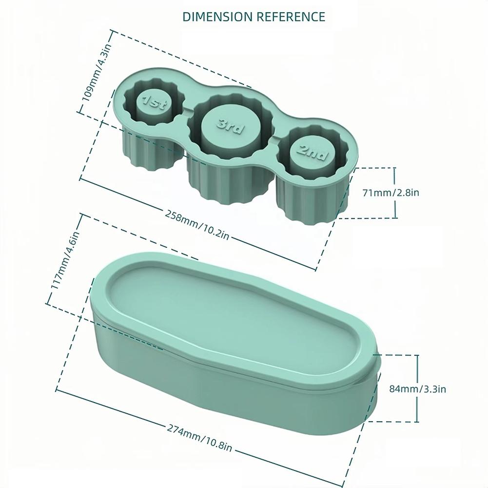 T0# Large Ice Cube Tray with Lid Silicone Cylinder Ice Mold for 30-40 Oz Cup (Gr