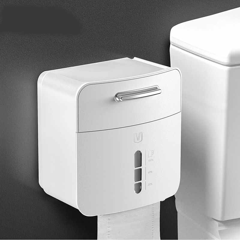 Punch-free Toilet Paper Holder Box Waterproof Tissue Storage Box Bathroom Rack Wall Mounted Kitchen Bathroom Storage Holder