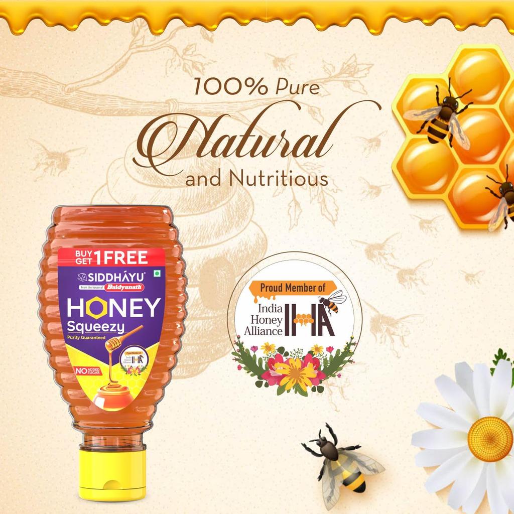 Baidyanath Asli Ayurved Honey Squeezy 400 Gm X 2 Pack Natural Immunity Boost No Sugar Added