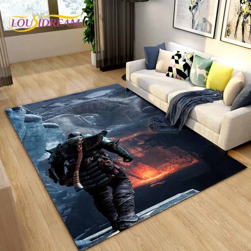 Коврик для игровой зоны God of War, большой, ковер для гостиной, спальни, дивана, коврик для прихожей, украшение, нескользящий коврик для пола для детей