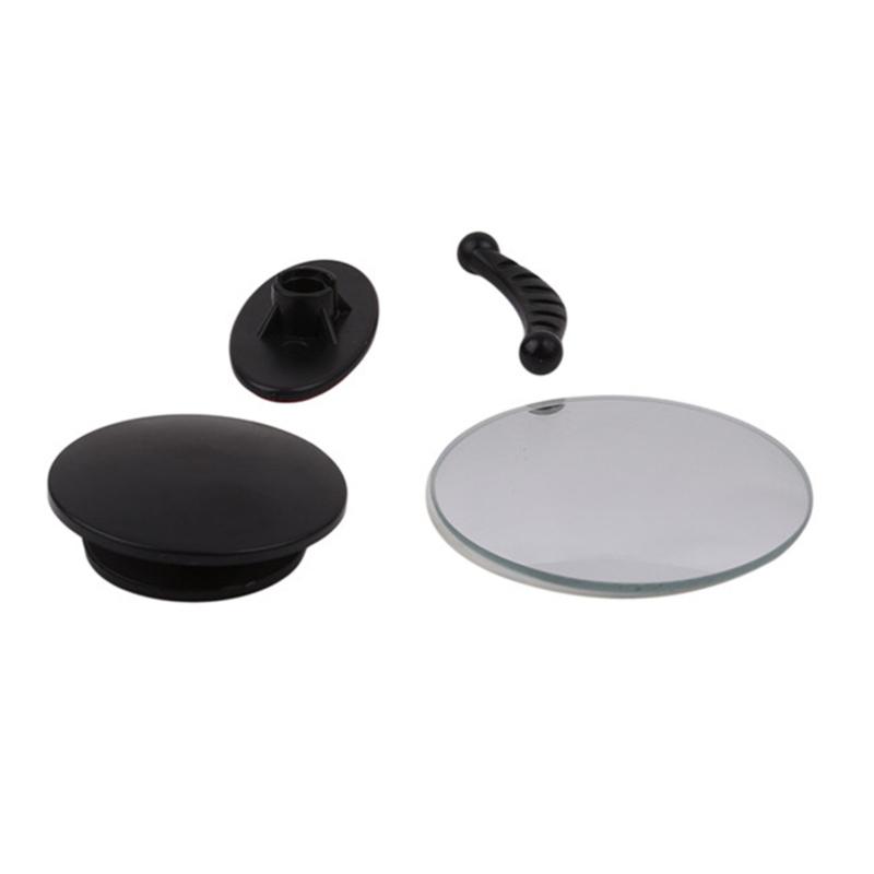 Silver & Black Car Rear Seat View Mirror, Round Blind Spot Mirror for Interior, Vehicle Reversing Auxiliary Mirror