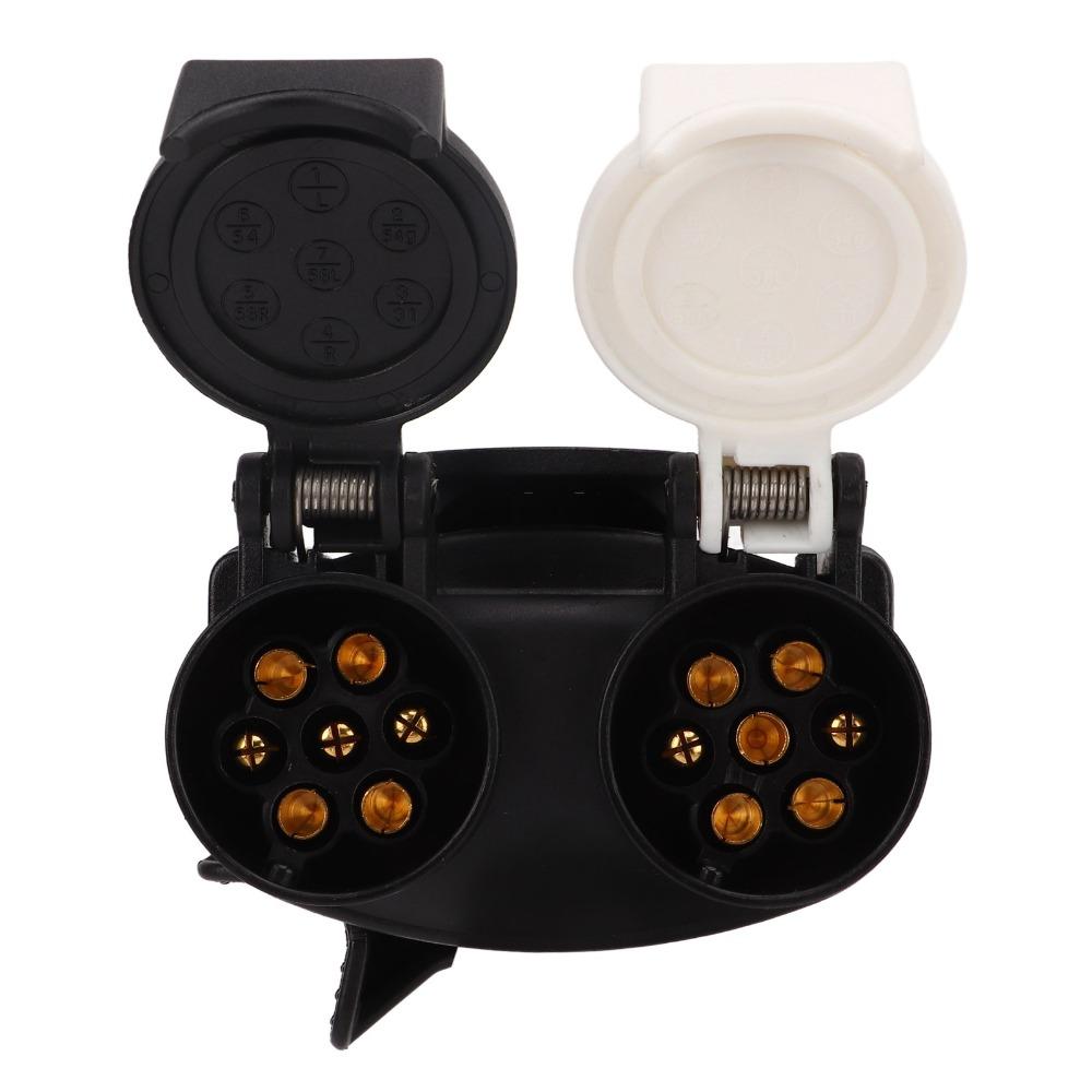 Dual Socket Trailer Plug Adapter 13 Pin to 7 Pin Conversion Adapte Dual Socket Plug Caravan
