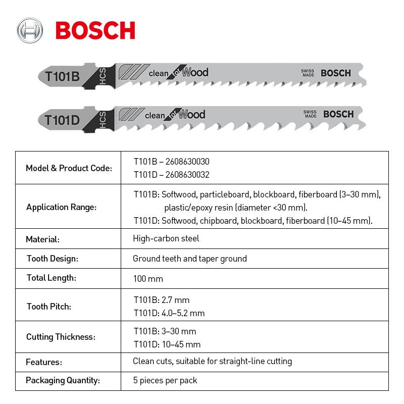 Bosch Пильное полотно для плавной резки дерева 100 мм, 5 штук в упаковке