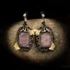 Palace Retro Luxury Natural Gem Water Drop Earrings for Women