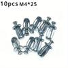 10 шт., лепестковые гайки для расширительных винтов, M4-20, M4-25, M5-25, M6-25, металлические гайки в форме лепестков, домкратные гайки с винтами