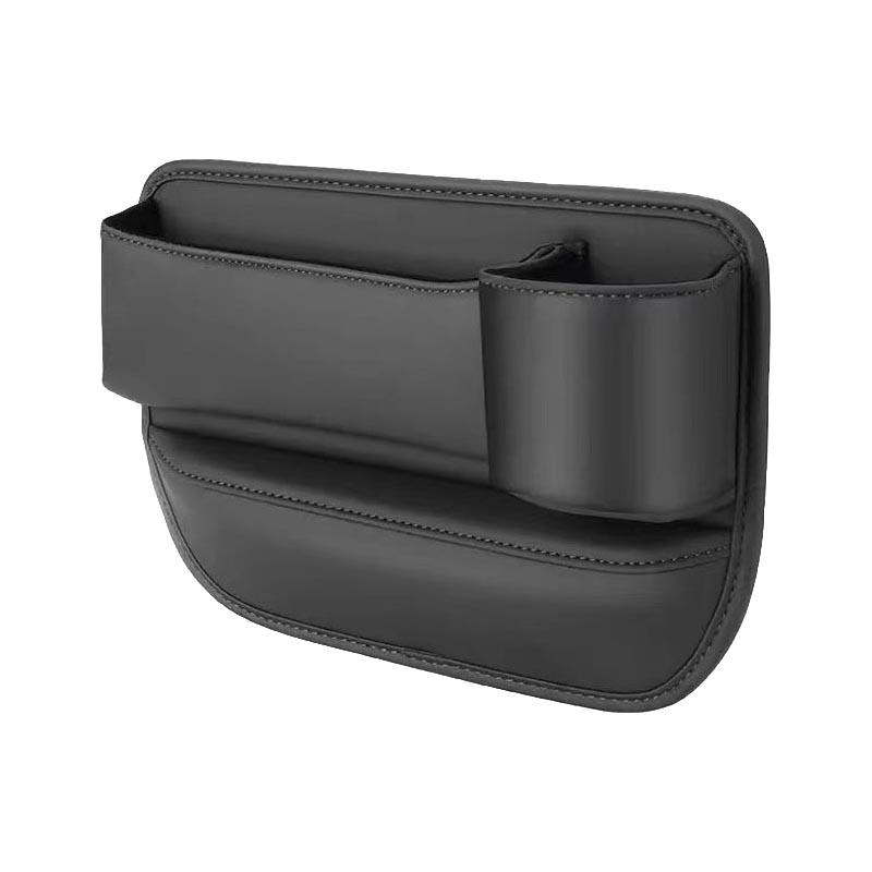 1Pc Car PU Leather Cup Holder Gap Bag Car Gap Storage Box with Cup Holder, Gap Filler Organizer for Glasses Phone Keys and Cards