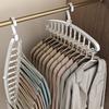 Rotating Folding Clothes Hanger Closet Organizer Multi-port Clothing Drying Rack Foldable Plastic Scarf 11-hole Storage Hangers