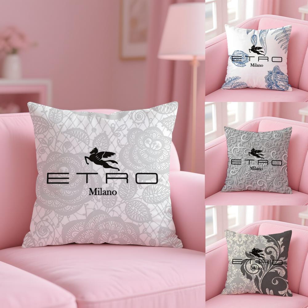 Стильная модная наволочка для подушки E-Etro-O, плюшевая ткань, мягкая, двусторонняя печать, для дивана, теплая, зимний домашний подарок, наволочка