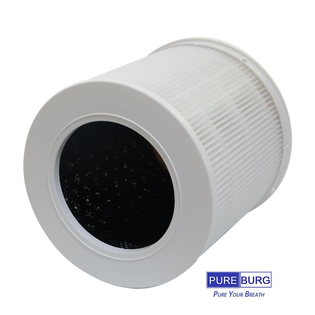 PUREBURG Replacement Filter Smart Air Purifier Compatible with Xiaomi 4 Compact 2 Pack H13 HEPA Filtration Activated Carbon Air Clean Dust VOC Odor