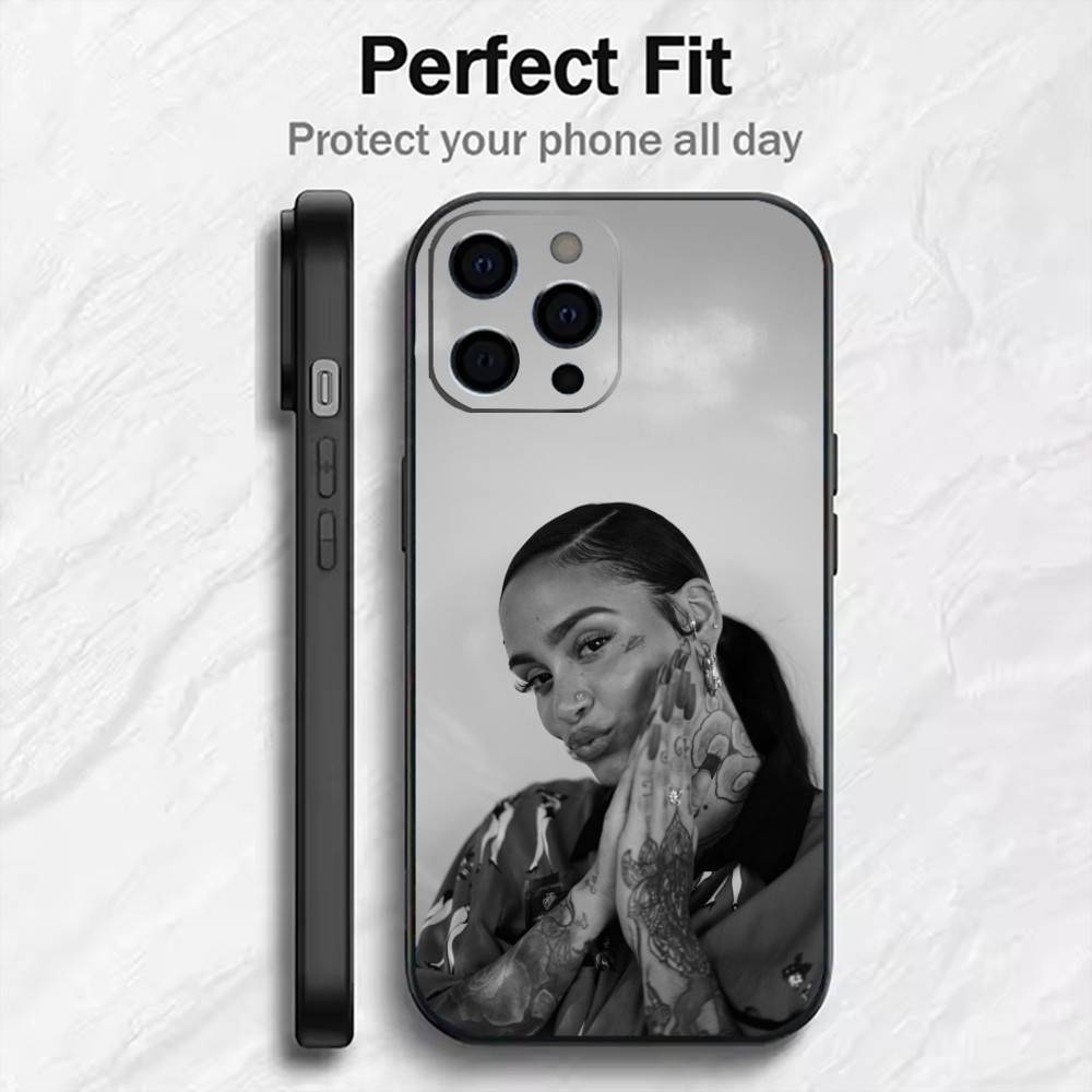 Singer K-Kehlani P-Parrish Print Phone Case For iPhone17,16,15,14,13,12 Plus,Max Soft Silicone Black Cover