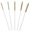 5-Piece Brass Wire Brush Set, 30cm Long, Tube Cleaning Brush with Metal Handle, Tornado Style, for Pipe, Tube, Cylinder Bore Cleaning, Rust Removal, a