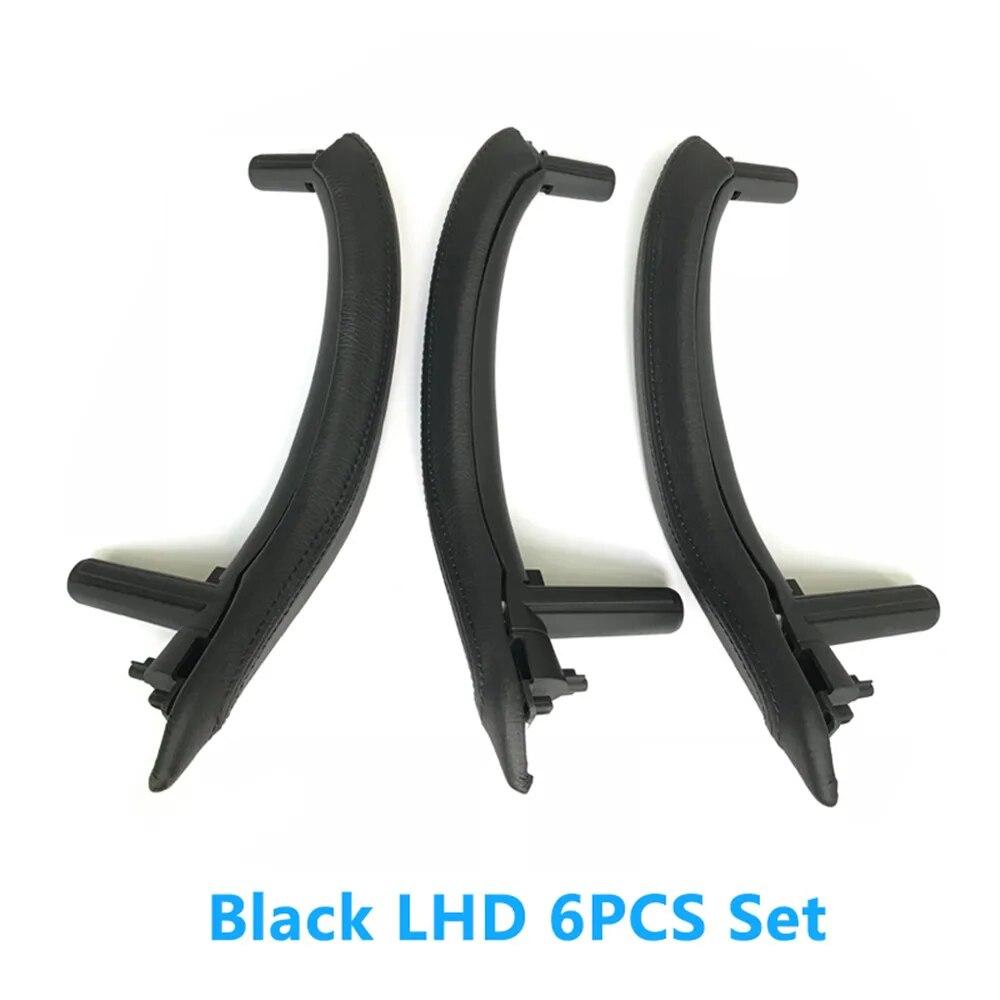 LHD Car Interior Left Right Passenger Door Pull Handle With Outer Leather Cover Trim Replacement For BMW X5 X6 F15 F16 2014-2018