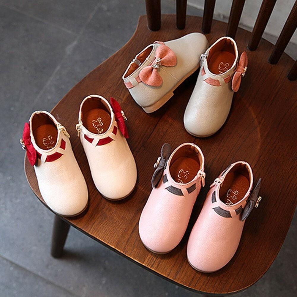 Timeless Fashion Leather Moccasins For Toddler Baby Girls With Bowknot Accent
