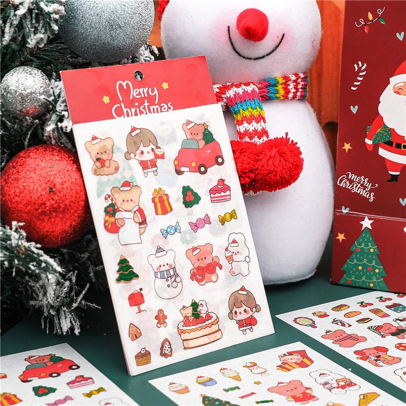 Милый мультяшный набор наклеек из рождественской серии для дневников и журналов