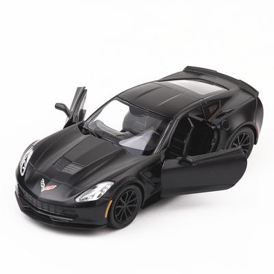 1:36-масштабная модель Chevrolet Corvette C7 из сплава, литая под давлением, суперспортивная модель автомобиля, имитация металлического кузова автомобиля с откатом, детские игрушки