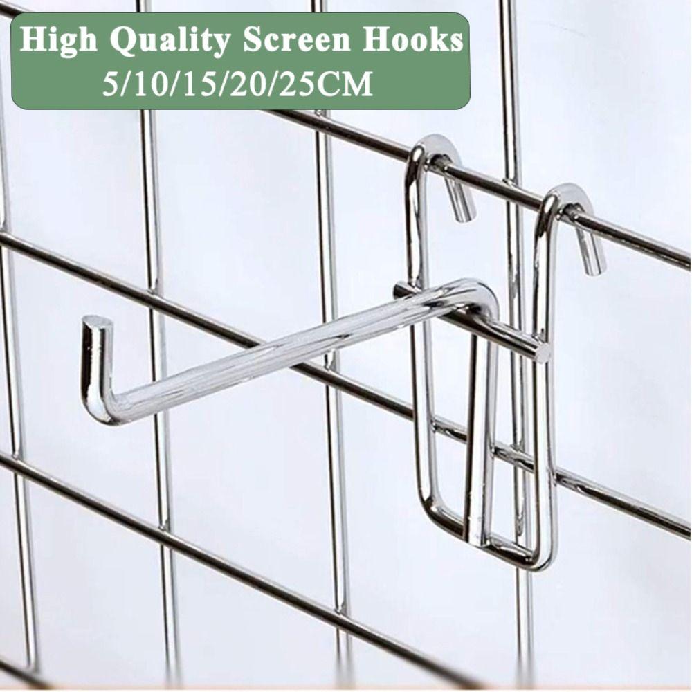 Supermarket Screen Hooks 5-25cm Store Organizer Durable Grid Hooks  For Screen Grid