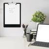 4pcs A4 Clipboard Folders, Black Plastic Writing Boards with Metal Rings, Durable Job Ticket Holders for Notes, Forms, Documents