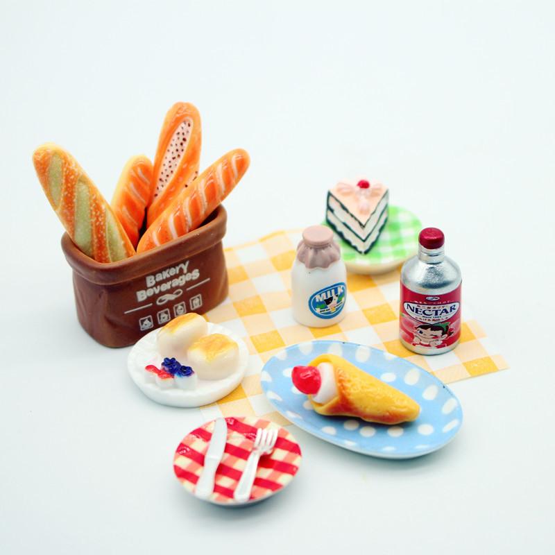 1 Набор Кукольный домик Мини Завтрак Игра Дим Сам Хлеб Джем Тарелка Модель Миниатюрная Кухня Готовка Выпечка Модель Сделай сам Кукольные Аксессуары