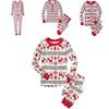 Festive Christmas Family Pajamas Set For Men Women Baby Kids Featuring Deer Print Design