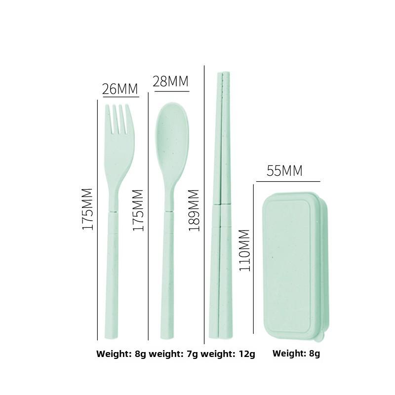 Складной портативный набор столовых приборов Wheat: Креативные складные палочки для еды, вилка, ложка, пластиковый дизайн для студентов