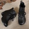 Женские кожаные ботинки Этнический стиль Ретро Мамины короткие ботинки Мягкая подошва Круглый носок Повседневная Нескользящая обувь Sapatos Femininos