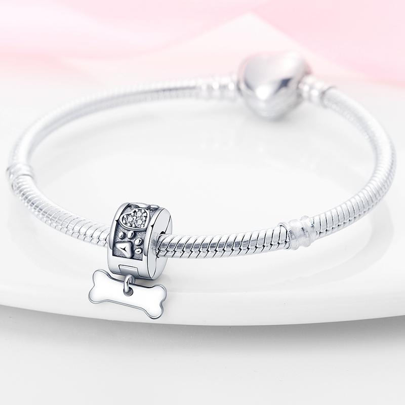 Silver Clasp 925 Silver Pave Clip Charms Colored Beads Stopper Safety Chain Fit Original Bangle Bracelet Jewelry Clip