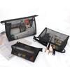 Women's Portable Mesh Makeup & Toiletry Bag Set - Large & Small, Transparent Storage for Travel