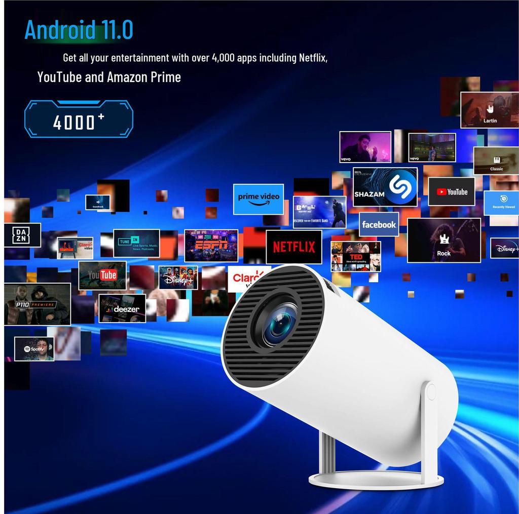 HY300 HD Портативный Мини-проектор с сертификацией PSE, Bluetooth, 5G, Android - Японская версия для Дома и Спальни