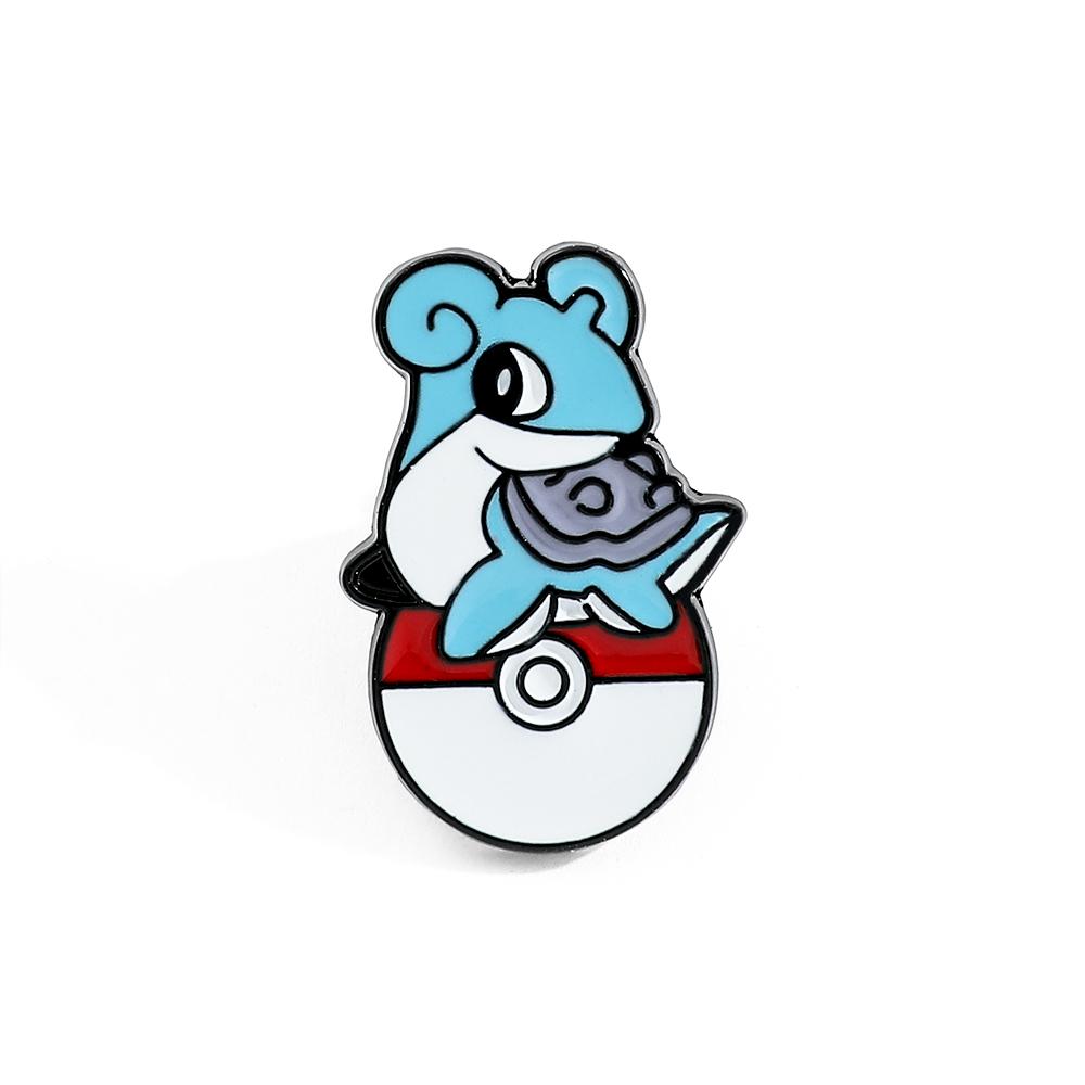 Anime Enamel Pin Kawaii Poke Ball Pikachu Squirtle Charmander Metal Badge Brooch Jacket Jeans Lapel Pin Toys Accessories