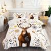 Plants Reindeer Pattern 3D Printed Duvet Cover Soft Comfortable Rustic Style Bedding Set Wildlife Theme Quilt Cover Pillowcases