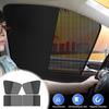 1 шт. Двухслойные магнитные автомобильные солнцезащитные шторки Защита от солнца и УФ-лучей для боковых/лобового/заднего стекол Теплоотражающая сетчатая шторка