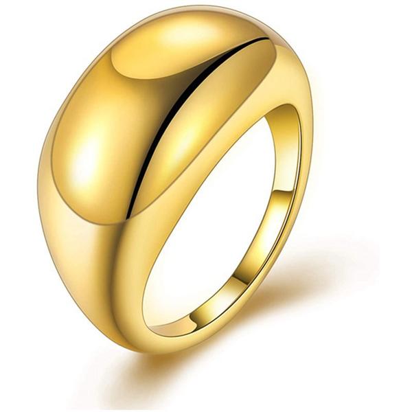 Модное массивное кольцо золотого цвета для женщин и мужчин, минималистское кольцо с куполом для свадьбы, помолвки, вечеринки, ювелирные изделия, подарки