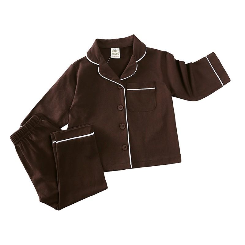 Весенне-осенние простые свободные пижамные комплекты для маленьких мальчиков и девочек, однотонная хлопковая одежда для сна с длинными рукавами для малышей, костюмы из 2 предметов, От 0 до 5 лет