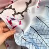 Летний универсальный шелковый шарф Премиум Лицзин Кованый длинный шарф Дорожный солнцезащитный шарф из искусственного шелка с цветочным принтом Женский