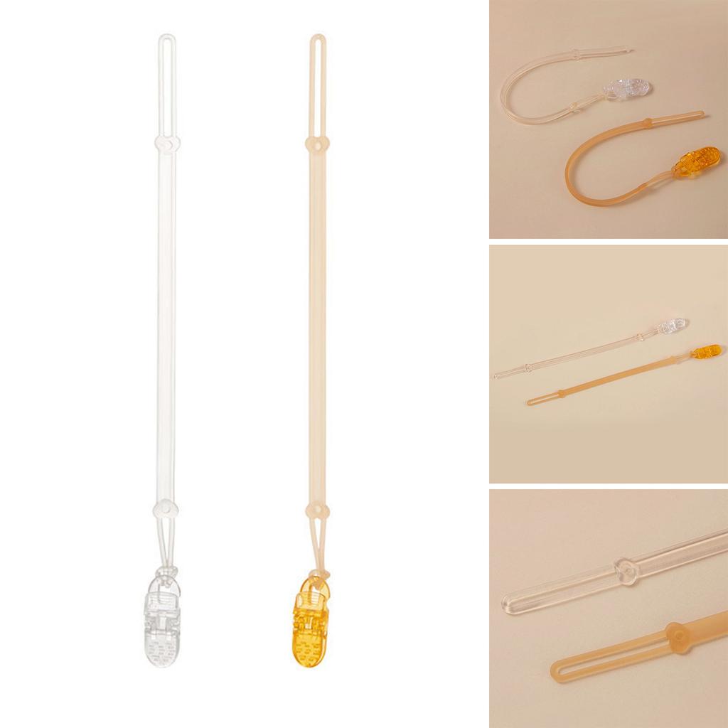Silicone Dummy Clips for Boys & Girls Soother Chains Pacifier Holders Leashes Clips with Clasp for Teething Toy Gift