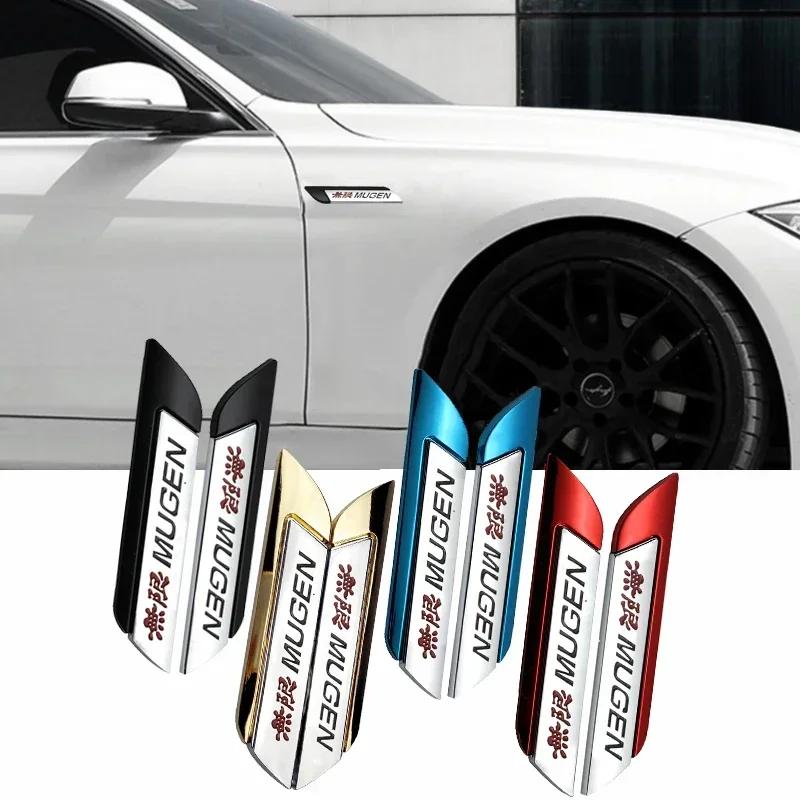 2pcs for Honda Mugen Car Side Fender Rear Emblem Sticker Sport Badge Accord Ciic H-RV Vezel Odyssey Jazz Amaze Accessories MG3