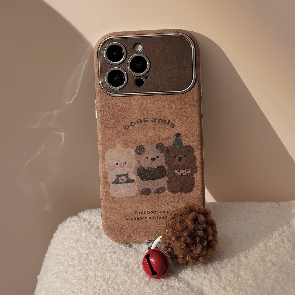 Autumn and Winter Cartoon Animals for IPhone16 Mobile Phone Case for Apple 15promax Suede 14 Hair Ball Rope 17