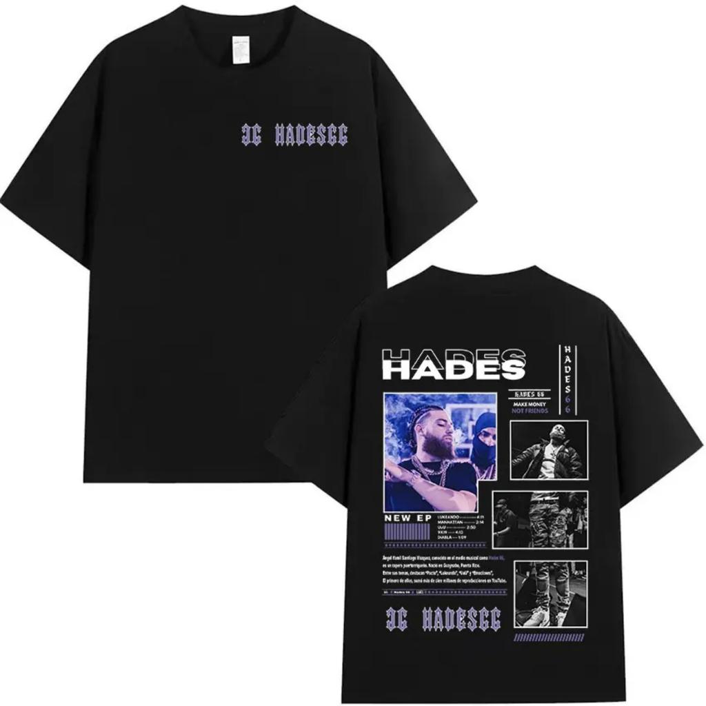 Графические футболки мужские Rapper Hades 66 Make Money Not Friends Tour, Хип-хоп, Ретро, Хлопок, Короткий рукав, Мужская уличная одежда