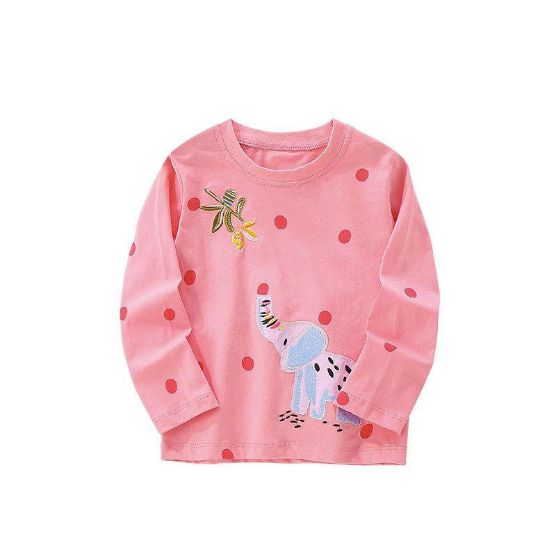 Taotaoism Girls' Long-Sleeved T-Shirt, New Autumn Style, Super Stylish and Trendy Base Shirt, Children's Pure Cotton Round-Neck Top