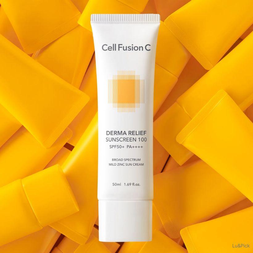 Cell Fusion C Солнцезащитный крем Derma Relief 100 SPF50+ PA++++ 50 мл (+Бесплатный подарок)