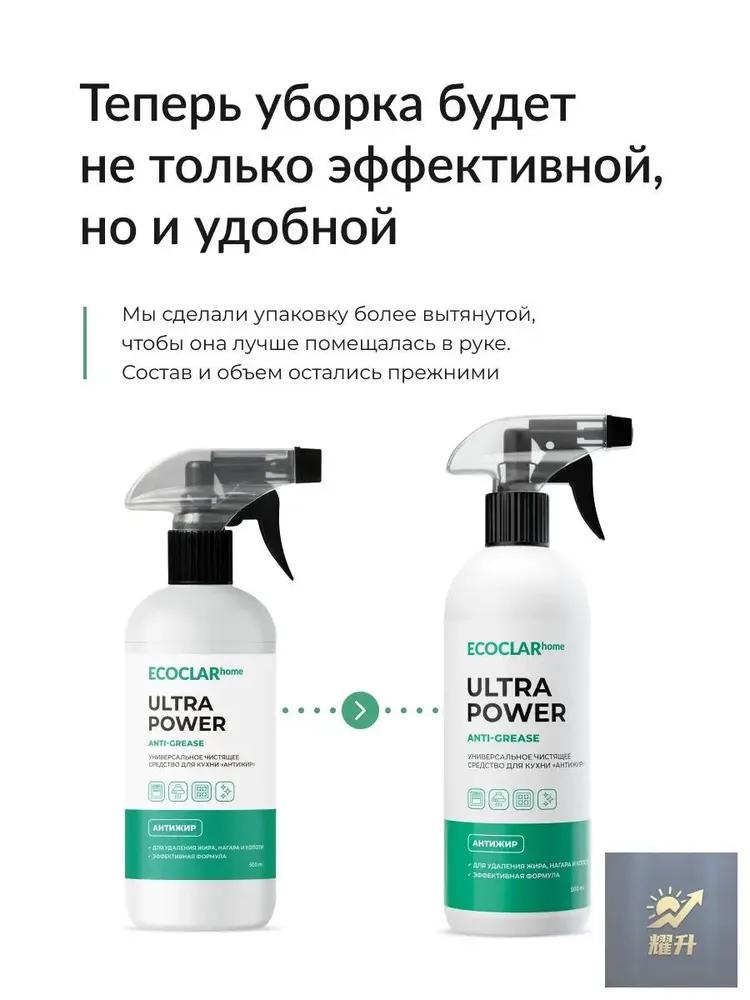 ECOCLARhome Universal cleaning agent for kitchen, grease remover for stove, for oven, ANTIZHIRE, 500 ml