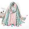 Autumn Viscose Cotton Scarf Women Lovely Floral Shawls Wraps Lady Thin Scarves Fashion Tassels Pashmina Quality Foulard New