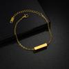Atoztide Engrave Name Square Bar Bracelet For Men Women Personalized Stainless Steel Jewelry Adjustable Link Chain Family Gift