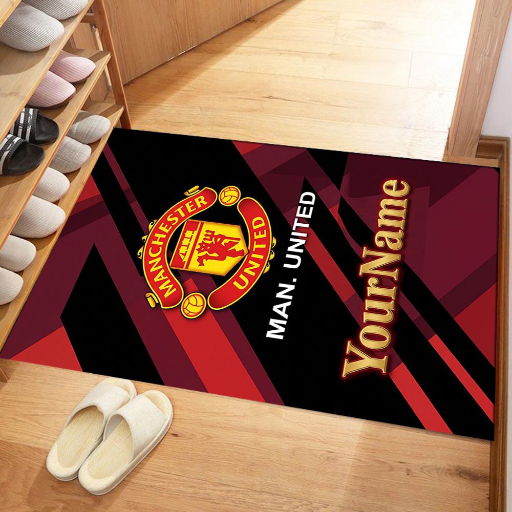 Manchester Customized Name Floor Rug Office Rug Perfect for Decorate room Outdoor Kitchen Game Room Anti-slip Rug Anime Office Decor