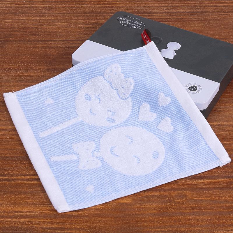 Хлопковое квадратное полотенце 25*25 см, утолщенное домашнее милое мультяшное цветное тканое жаккардовое маленькое квадратное полотенце