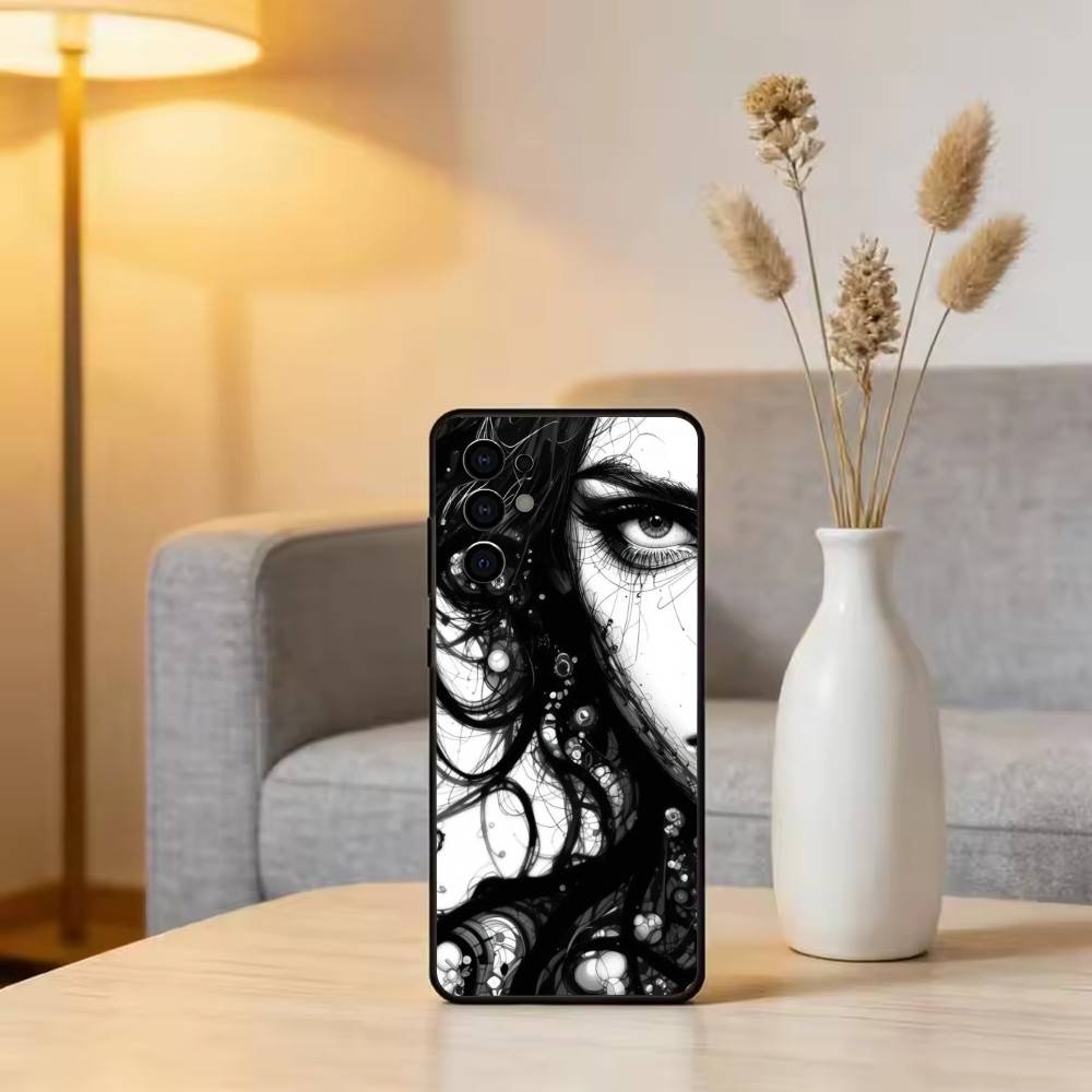 Чехол для телефона с линейным рисунком для Samsung S25, S24, S21, S22, S23, S30, Ultra, S20, Plus, Fe, Мягкий силиконовый черный чехол