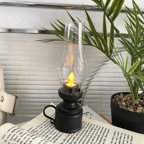 Светодиодная свеча с мерцающим фитилём, тёплый свет, безопасная, сверхъяркая, ностальгия, украшение для дома, на батарейках, 80-е, старомодная, электронная, керосиновая