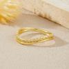 Sterling Silver Two Thin Line Round Zircon Irregular Ring New Arrivals for Women Everyday Luxury Gift
