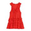Summer New Arrival Women's Cotton French Frill Sleeveless Cake Dress Wave Chic Style Short Dress 1280381